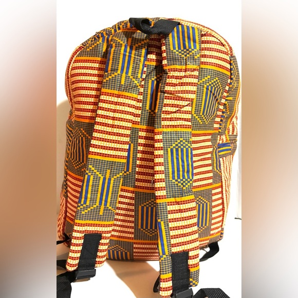 African ankara unisex handmade geometric backpack - Picture 3 of 4